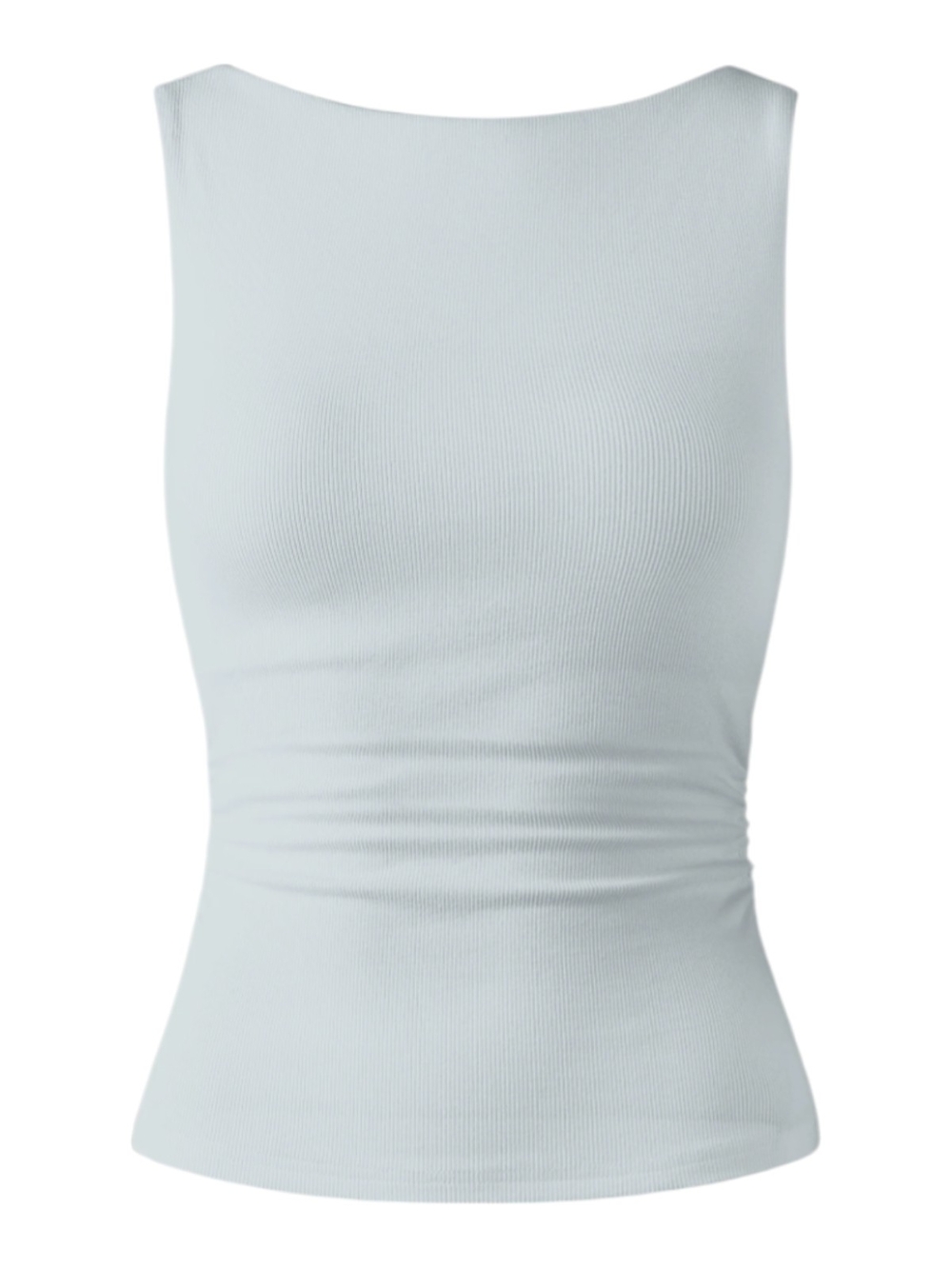 OGL Ribbed Tank Top in Pale Sea Glass Blue